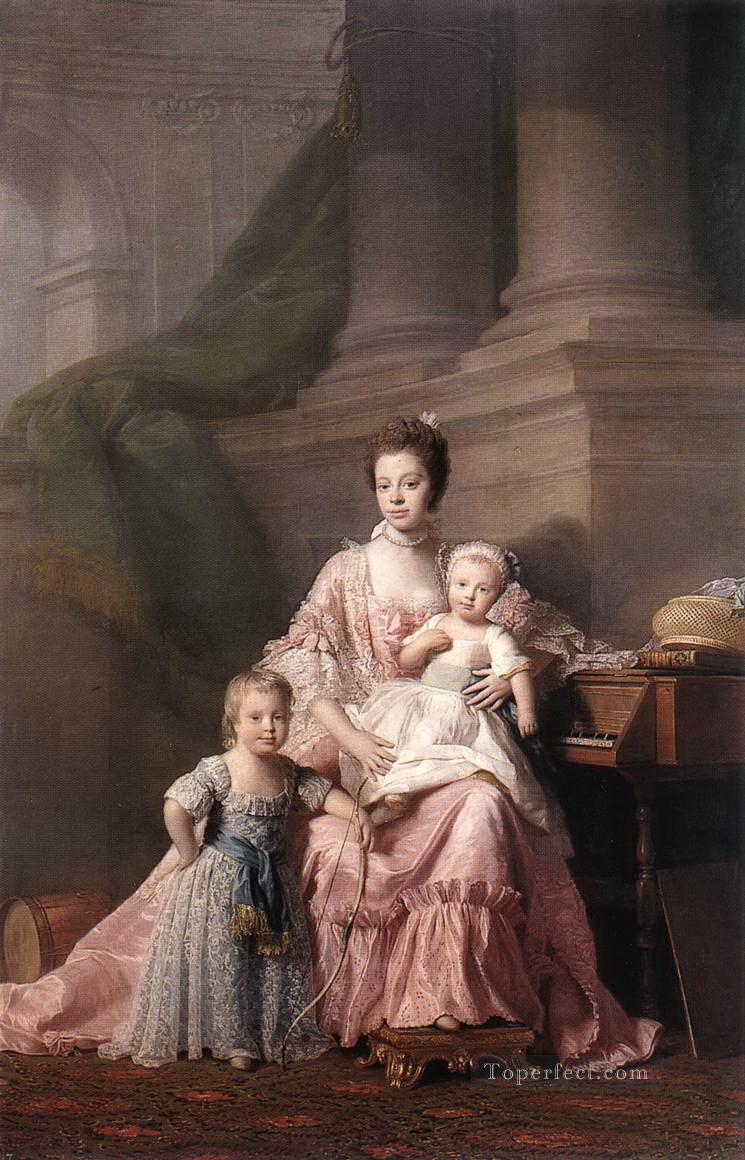 queen charlotte with her two children Allan Ramsay Portraiture Classicism Oil Paintings